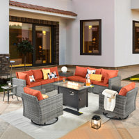 Aliva 8 - Person Outdoor Seating Group with Cushions by Red Barrel Studio