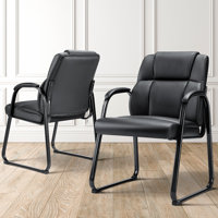 Kleah PU Leather Conference Office Chair Set with Padded Armrest, Waiting Room & Reception Chairs by Ivy Bronx