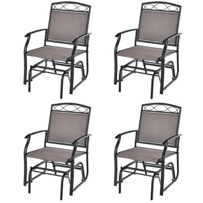 Outdoor Mikaele Gliding Metal Chair by Red Barrel Studio