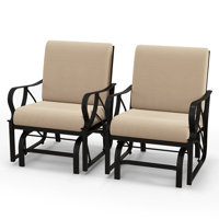 Milve Gliding Metal Chair with Cushions by Red Barrel Studio