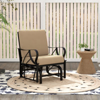 Milvio Gliding Metal Chair with Cushions by Red Barrel Studio