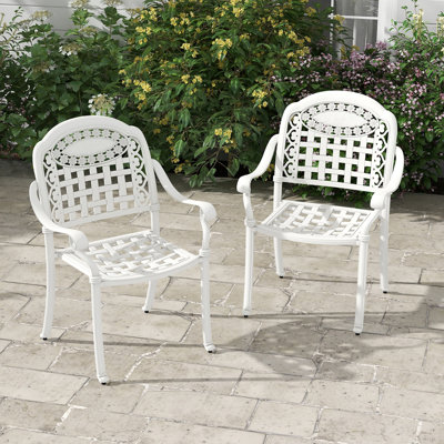 Erkin Metal Outdoor Stackable Dining Armchair by Astoria Grand