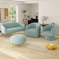 Ingimoth 4 - Piece Velvet Living Room Set