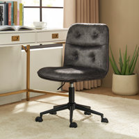 Samar Upholstered Armless Swivel Task Chair with Tufted Back by Wade Logan