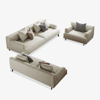 Hollynd Living Room Set Modern cotton and linen cushion with pillows by George Oliver