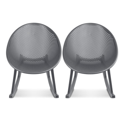 Modern Perforated Rocking Egg Chair Rocker With Oval Round Polka Dot Indoor Outdoor Patio by Wrought Studio