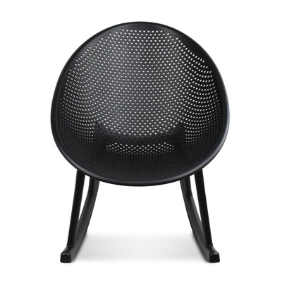 Kieli Plastic Modern Rocking Chair Polka Dot Round With Oval Back For Patio Indoor Outdoor
