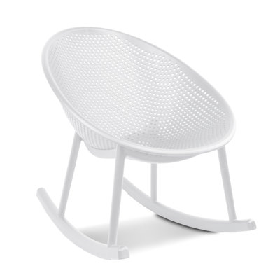 Kieli Plastic Modern Rocking Chair Polka Dot Round With Oval Back For Patio Indoor Outdoor