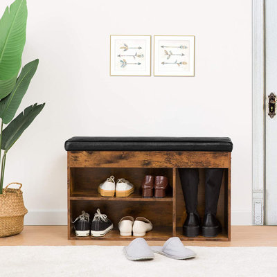 Colesha Faux Leather Upholstered Storage Bench by Millwood Pines