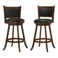 Caesare Swivel Stool in Brown and Black by Wildon Home