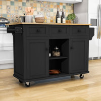 Dyches Kitchen Island with Storage Cabinet and 3 Drawers for Dinning Room by Wildon Home
