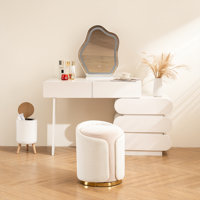Juriana Metal Accent Stool Swivel Vanity Ottoman by Mercer41