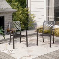 Adhil Patio Stackable Dining Armchair by Lark Manor
