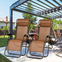Seira 330 lbs Capacity Zero Gravity Chair Adjustable Reclining Lawn Chair with UV-Resistant Teslin Fabric