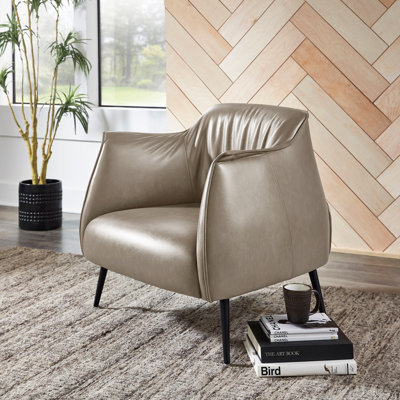 Rankins Oversized Faux Leather Barrel Chair by Trent Austin Design