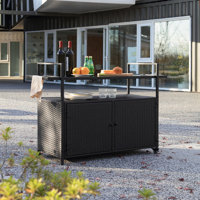 Athalia Wicker Bar Counter by Latitude Run