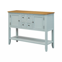 Keyania Coffee Console Table with Four Small Drawers and Bottom Shelf by Red Barrel Studio