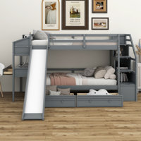 Ilrich Kids Twin Bunk Bed with Drawers by Harriet Bee