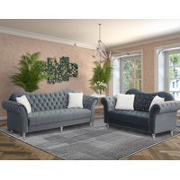 Heder 2 - Piece Velvet Living Room Set by House of Hampton