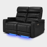 Power Recliner Loveseat Sofa With Adjustable Headrest, Home Theater Seating by Wrought Studio