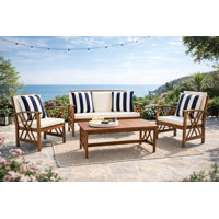 Hurteau 4 Piece Sofa Seating Group with Cushions by Breakwater Bay