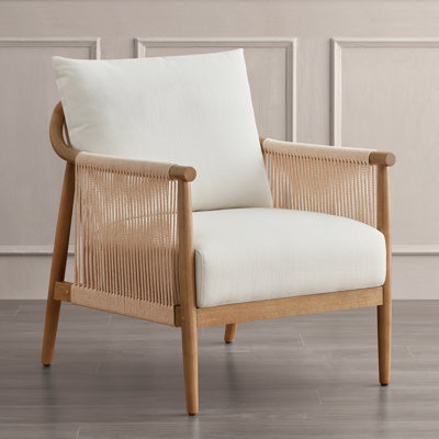 Upholstered Hand-Woven Rope Armchair by Kelly Clarkson Home