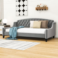 Brioney Tufted Upholstered Daybed with Slats by Alcott Hill