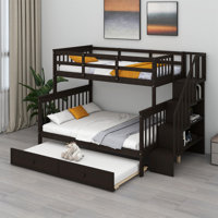 Ilvo Full over Full Standard Bunk Bed with Trundle by Harriet Bee by Harriet Bee