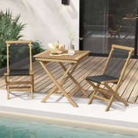 Kapresha Indonesia Teak Wood Folding Patio Dining Side Chair by Union Rustic