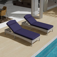 Arshleen Outdoor Wicker Chaise Lounge by Ebern Designs