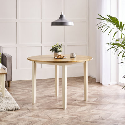 Alissah Farmhouse Solid Wood Round Dining Table - Traditional Rustic Kitchen Style by East Urban Home