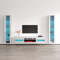 Breze Entertainment Center for TVs up to 78" with Electric Fireplace Included by Brayden Studio