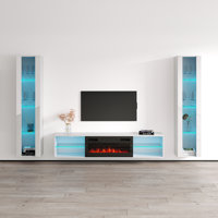 Brezlin Entertainment Center for TVs up to 78" with Electric Fireplace Included by Brayden Studio