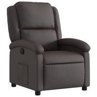 Bryndle Manual Recliner Chair, Adjustable Backrest/ Footrest, Real Leather