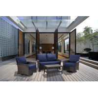 Jeanine 4 - Person Outdoor Seating Group with Cushions