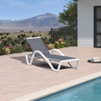 Allenmichael Reclining Single Chaise Lounge with Premium PVC-coated polyester Fabric and Armrest by Ebern Designs