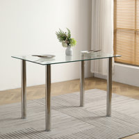Brycen Glass Dining Table by Wade Logan