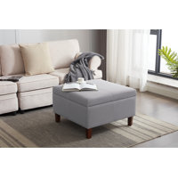 Amariauna Storage Ottoman with Wooden Legs by Ebern Designs