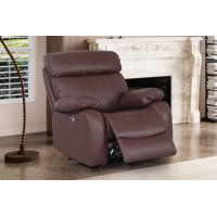 Avrielle 40.15" Wide Faux Leather Power Standard Recliner by Ebern Designs