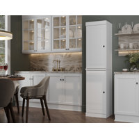 Jaylena Palace Imports 100% Solid Wood Pantry Cabinet, Raised Panel Doors, Adjustable Shelves, 16.5" Wide, 71.5" Tall by Latitude Run