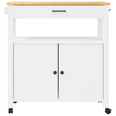 Raford Rolling Kitchen Cart with Solid Wood Top by Winston Porter