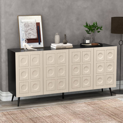 Iysa Black Cabinet with Stylish Beige Door by George Oliver
