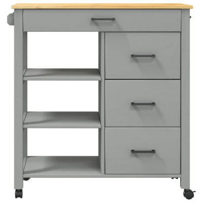 Rahkeem Rolling Kitchen Cart with Solid Wood Top by Winston Porter
