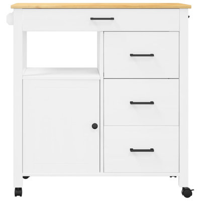 Atley Rolling Kitchen Cart with Solid Wood Top by Millwood Pines