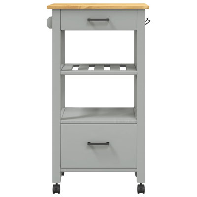Rahkiem Rolling Kitchen Cart with Solid Wood Top by Winston Porter