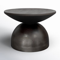 Estiva Solid Wood Top with Metal Base Drum End Table by Joss & Main