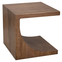 Khristen Solid Wood Floor Shelf End Table by Loon Peak