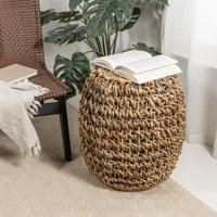 Asaro Wicker / Rattan Accent Stool by Dovecove