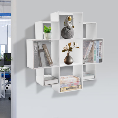 Khune 35.43" H x 35.43" W Plastic Floating Bookcase