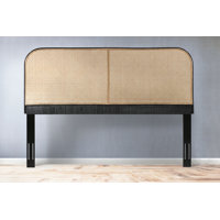 Ratzlaff Birdseye Cane and Solid Mahogany Wood Panel Headboard by Beachcrest Home